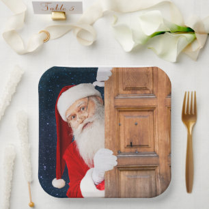 Assiettes En Carton Son joyeux nom de Noël Père Noël