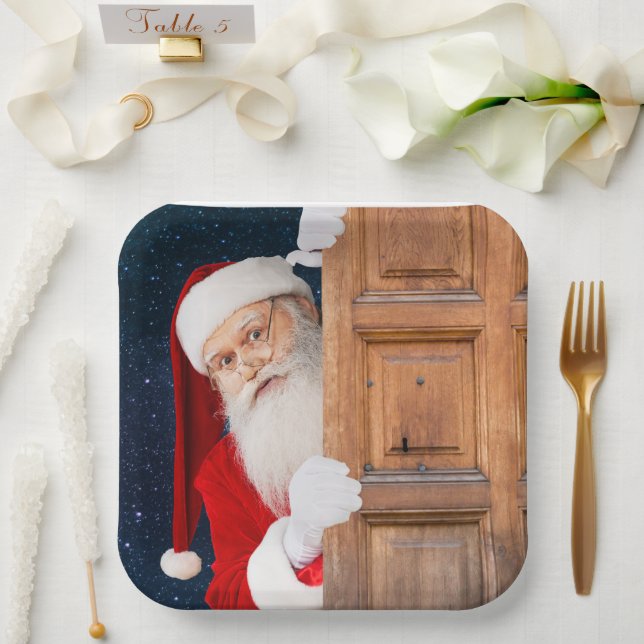 Assiettes En Carton Son joyeux nom de Noël Père Noël (Mariage)