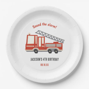 Assiettes En Carton Son L'alarme Camion Fête d'anniversaire