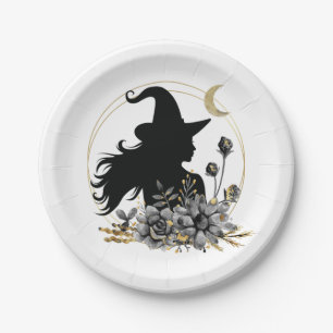 Assiettes En Carton Sorcière contemporaine d'Halloween