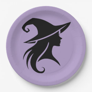 Assiettes En Carton Sorcière noire Casquette sorcière wiccan fête d'Ha