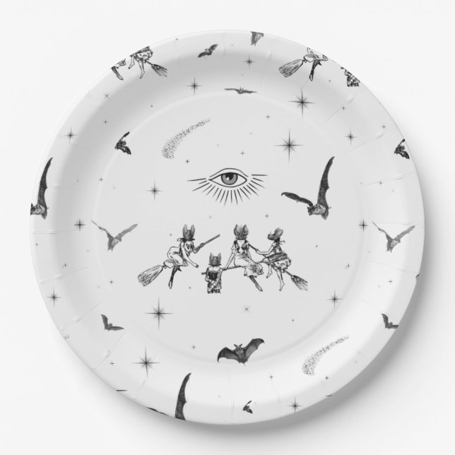 Assiettes En Carton Sorcières chauves (Devant)