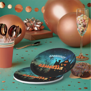 Assiettes En Carton Sorcières de la fête d'Halloween Maison sombre Ora