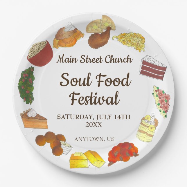 Assiettes En Carton Soul Food Festival Event Southern Cuisine Cuisine (Devant)