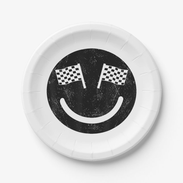 Assiettes En Carton Sourire de course pour les courses de voitures de  (Devant)
