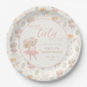 Assiettes En Carton Souris Ballerina Tutu Baby shower excité