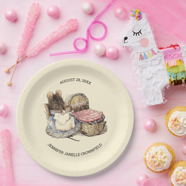 Assiettes En Carton Souris et Baby shower mère nouveau-né (Fête)