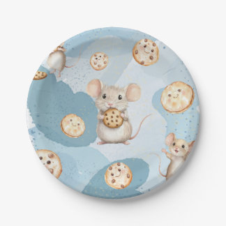 Assiettes En Carton Souris et biscuits Plaque de fête d'anniversaire