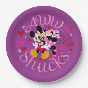 Assiettes En Carton Souris Mickey et Minnie Aww Schucks