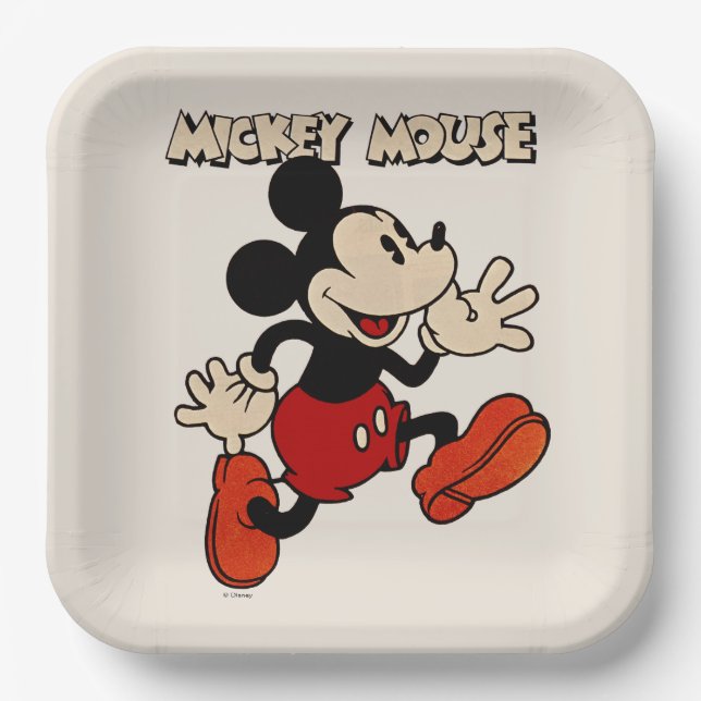 Assiettes En Carton Souris Mickey vintage (Recto)