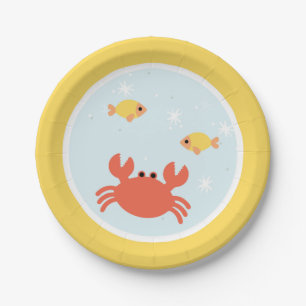 Assiettes En Carton Sous la fête d'anniversaire de mer