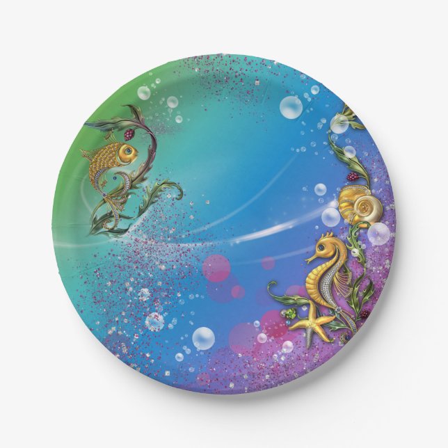 Assiettes En Carton Sous la mer (Devant)