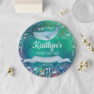 Assiettes En Carton Sous la mer Baby shower à thème océanique