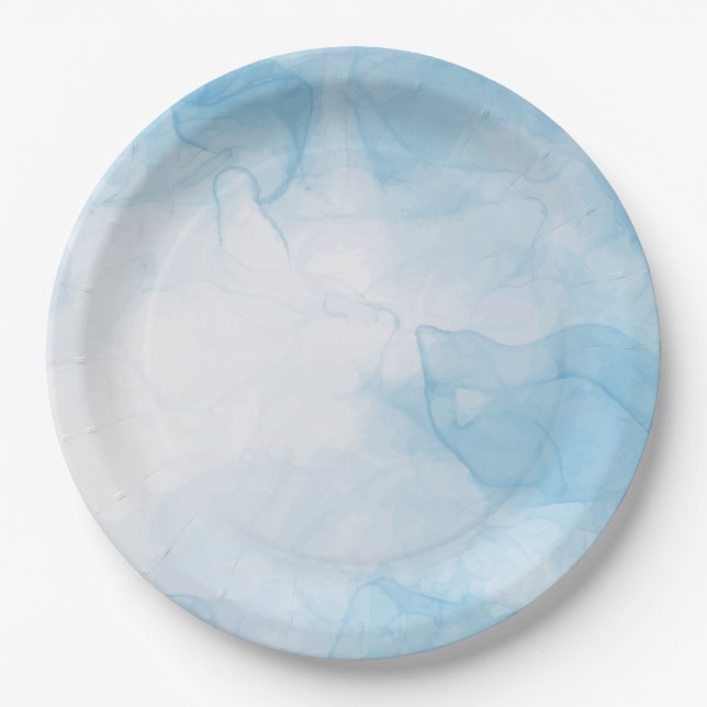 Assiettes En Carton Sous la mer | Eau bleue (Devant)