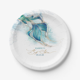 Assiettes En Carton Sous le Baby shower à thème de la sirène de mer