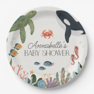 Assiettes En Carton Sous le décor de Baby shower de l'océan