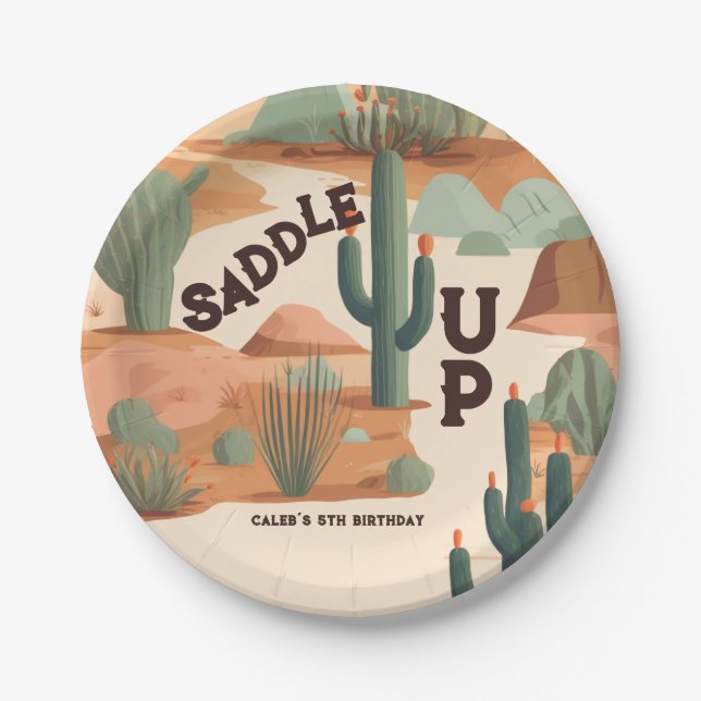 Assiettes En Carton Southwestern Cowboy Boys Birthday (Devant)