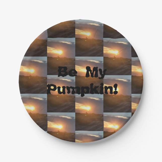 Assiettes En Carton Soyez Mon Citrouille ! (Devant)