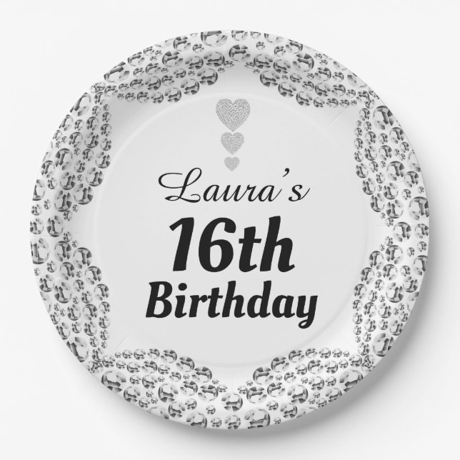 Assiettes En Carton Spécial 16ème ou modifier l'âge des plaques de fêt (Devant)