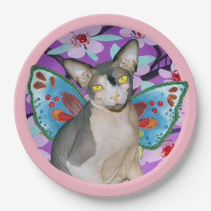 Assiettes En Carton Sphynx Cat Fairy Angel Floral Art Craft Party