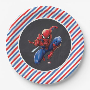 Assiettes En Carton Spider-Man Chalkboard Anniversaire