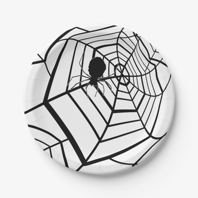 Assiettes En Carton Spider Web - Halloween - Plaque papier (Devant)