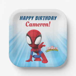 Assiettes En Carton Spidey Joyeux anniversaire personnalisé