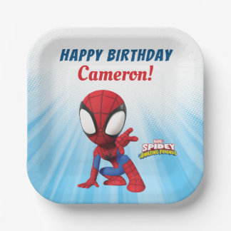 Assiettes En Carton Spidey | Joyeux Anniversaire Personnalisé