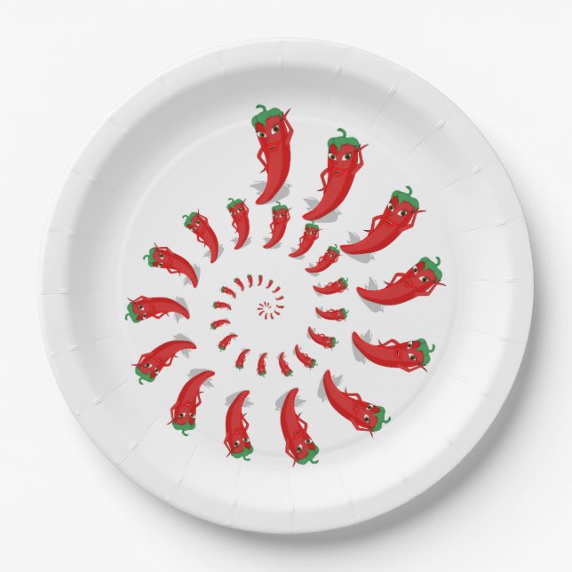 Assiettes En Carton Spirale de Pepper Diva Rouge (Devant)