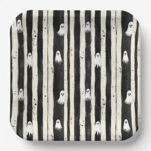 Assiettes En Carton Spiritueux rayés - Une parade de Whimsy Ghosts