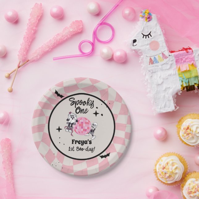 Assiettes En Carton Spooky Ghoul Halloween First Birthday  (Fête)