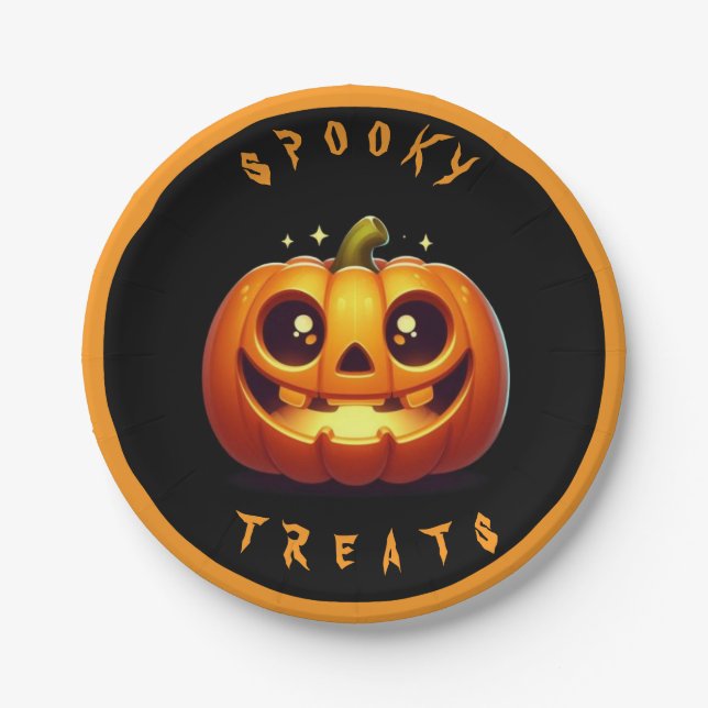 Assiettes En Carton Spooky Treats (Devant)