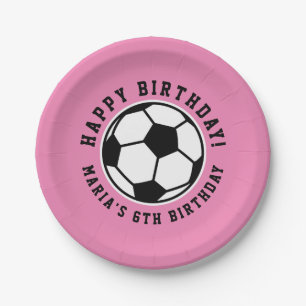 Assiettes En Carton Sports de football féminin Anniversaire coutume ro