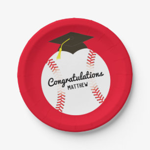 Assiettes En Carton Sports du Baseball Graduation Party