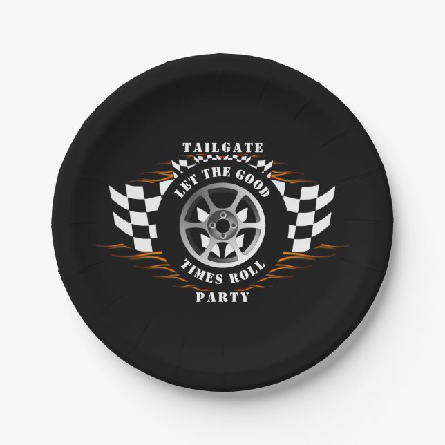 Assiettes En Carton Sports Voiture Racing Fun Tailgate BQ Party Fourni (Devant)