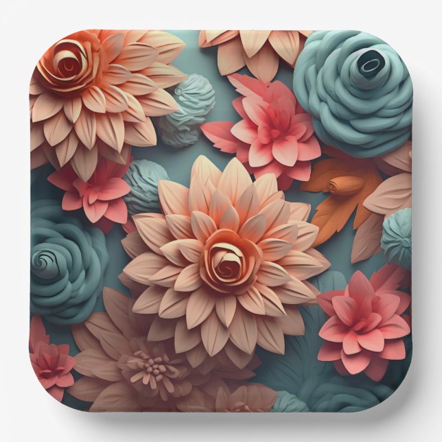 Assiettes en carton Spring Petal (Recto)