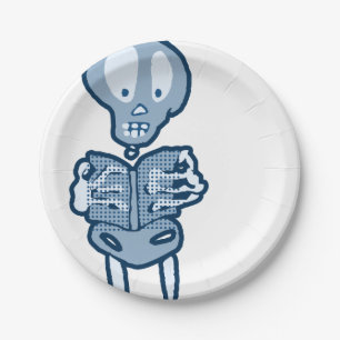 Assiettes En Carton Squelette littéraire Ethan fasciné avec livre