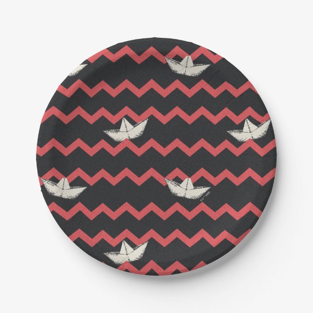 Assiettes En Carton SS Georgie Boat Chevron Motif (Devant)