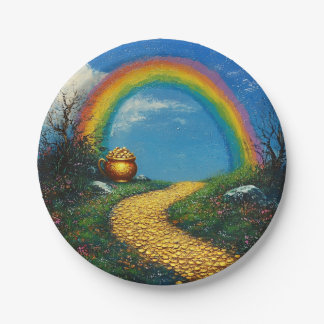 Assiettes En Carton St Patrick Day Arc en ciel et Pot d'or n'importe q