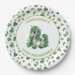 Assiettes En Carton St patrick Lucky One Unicorn Plaque en papier