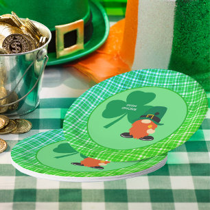 Assiettes En Carton St patrick Shamrock irlandais Gnome