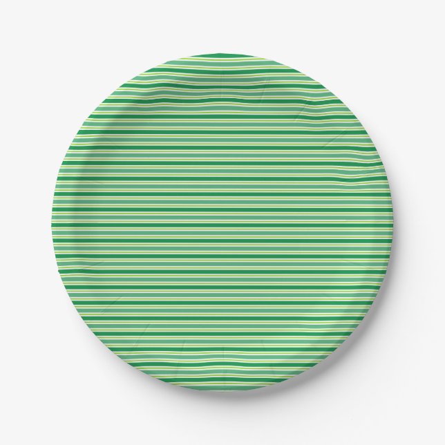 Assiettes En Carton St. Patrick's Day Green Stripes Pattern-54608 (Devant)