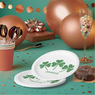 Assiettes En Carton St. Patrick's Day Green Vine Shamrock Irish Party