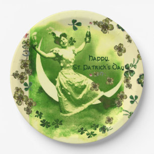 ASSIETTES EN CARTON ST PATRICK'S DAY LUNE LADY, BIÈRE IRLANDAISE, SHA