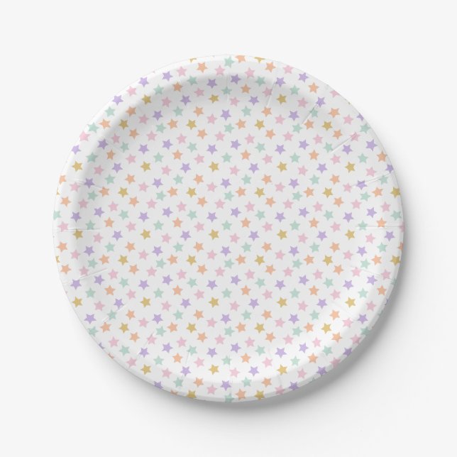 Assiettes En Carton Star Confetti (Pastel) (Devant)