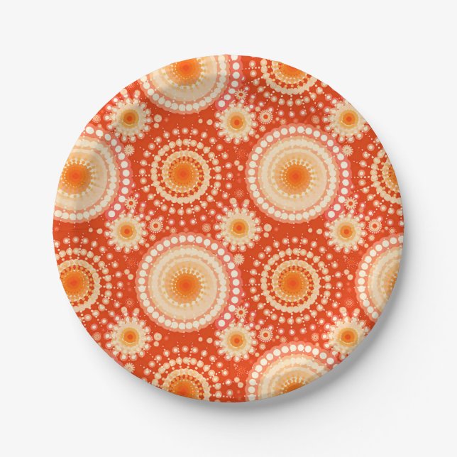 Assiettes En Carton Starburds et pingwheel, mandarin orange (Devant)