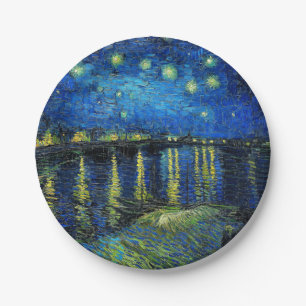 Assiettes En Carton Starry Night Over the Rhone par Vincent Van Gogh