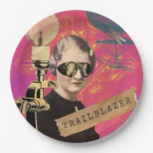 Assiettes En Carton Steampunk Femme Trailblazer Pop Art
