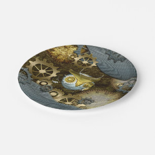 Assiettes En Carton Steampunk, hibou   mécanique impressionnant