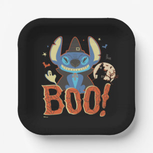 Assiettes En Carton Stitch Halloween Boo